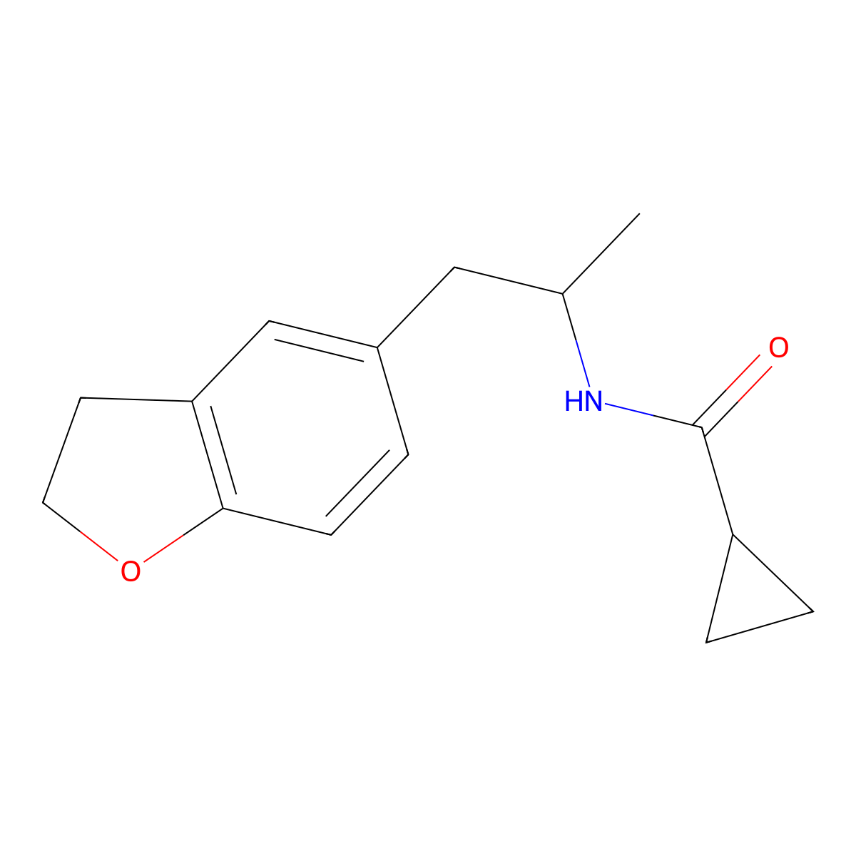 N-(1-(2,3-dihydrobenzofuran-5-yl)propan-2-yl)cyclopropanecarboxamide molecular structure, CAS 2034514-80-0
