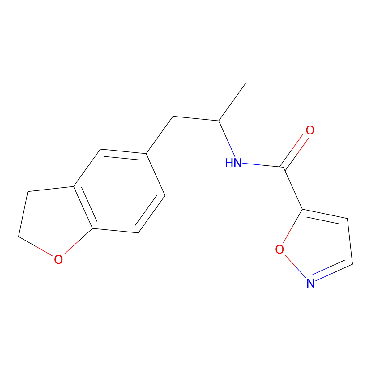N-(1-(2,3-dihydrobenzofuran-5-yl)propan-2-yl)isoxazole-5-carboxamide molecular structure, CAS 2034514-90-2