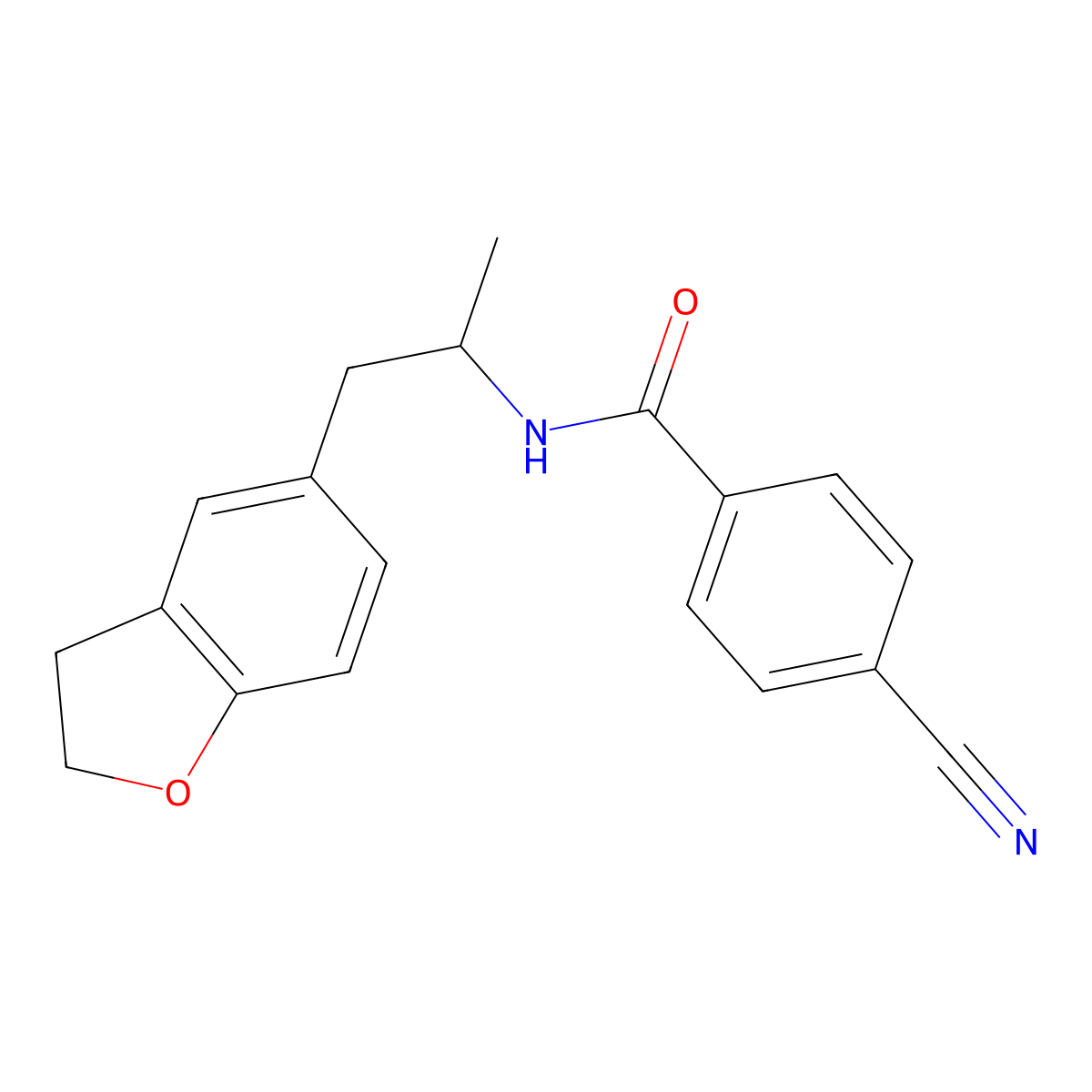 4-cyano-N-(1-(2,3-dihydrobenzofuran-5-yl)propan-2-yl)benzamide molecular structure, CAS 2034514-98-0