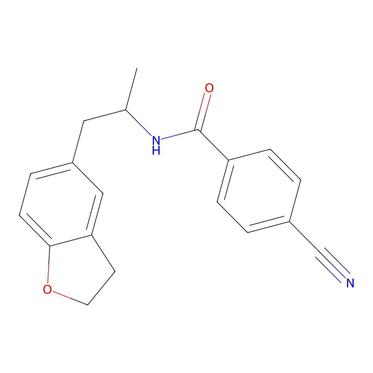 4-cyano-N-(1-(2,3-dihydrobenzofuran-5-yl)propan-2-yl)benzamide molecular structure, CAS 2034514-98-0