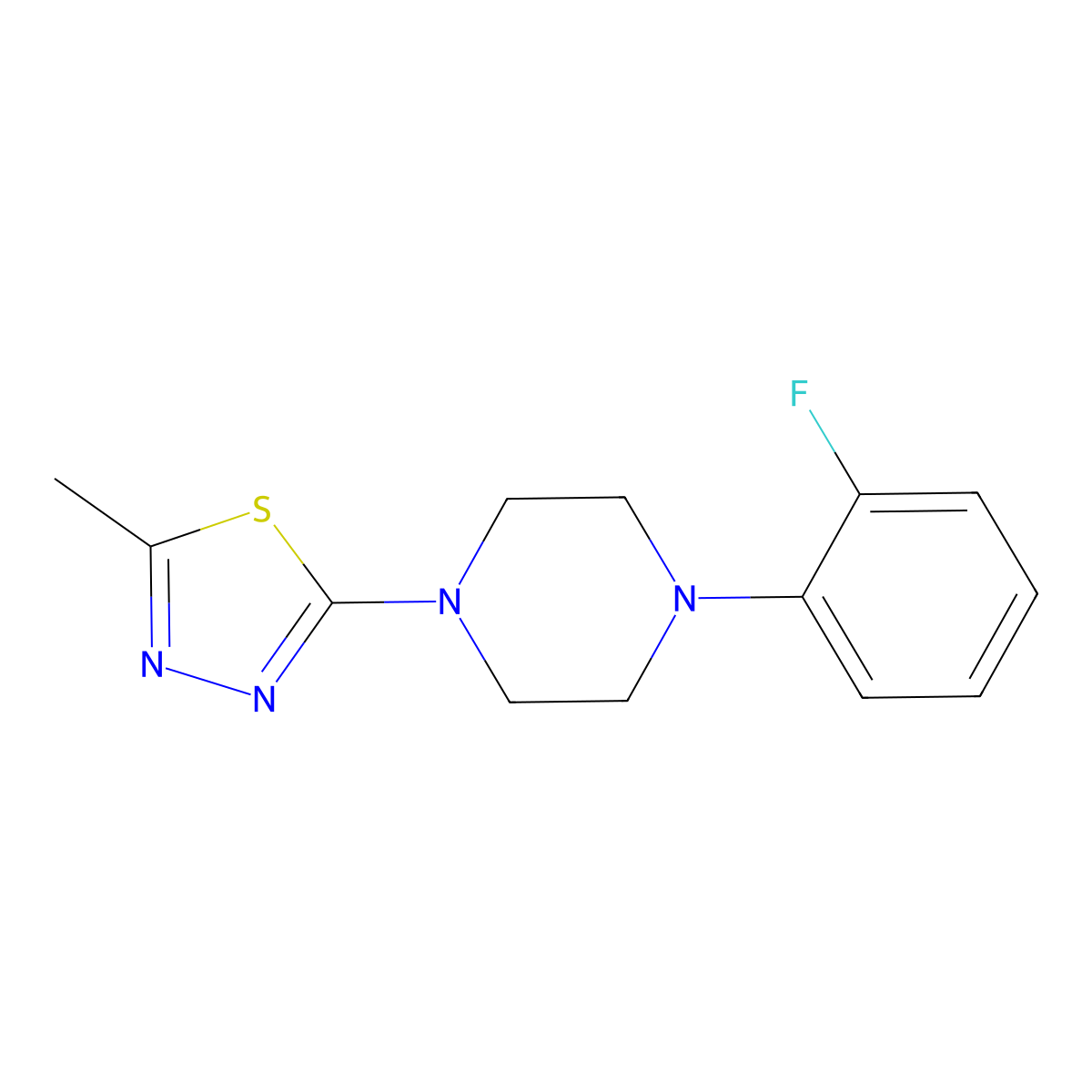 2-(4-(2-Fluorophenyl)piperazin-1-yl)-5-methyl-1,3,4-thiadiazole molecular structure, CAS 2034515-19-8
