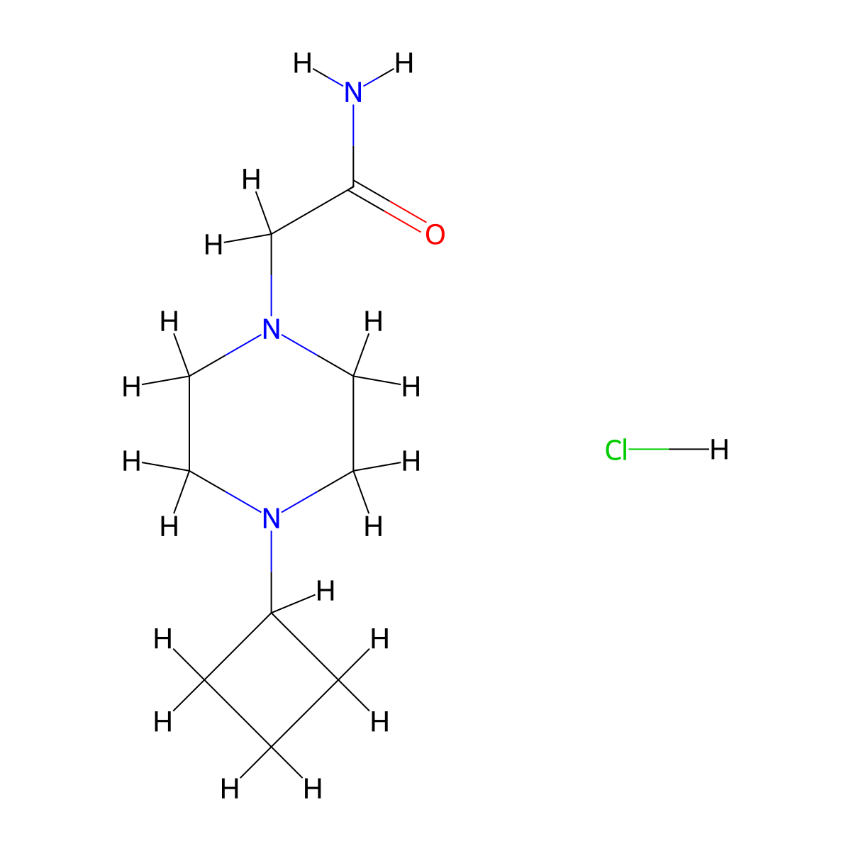 2-(4-Cyclobutylpiperazin-1-yl)acetamide hydrochloride molecular structure, CAS 2034515-29-0