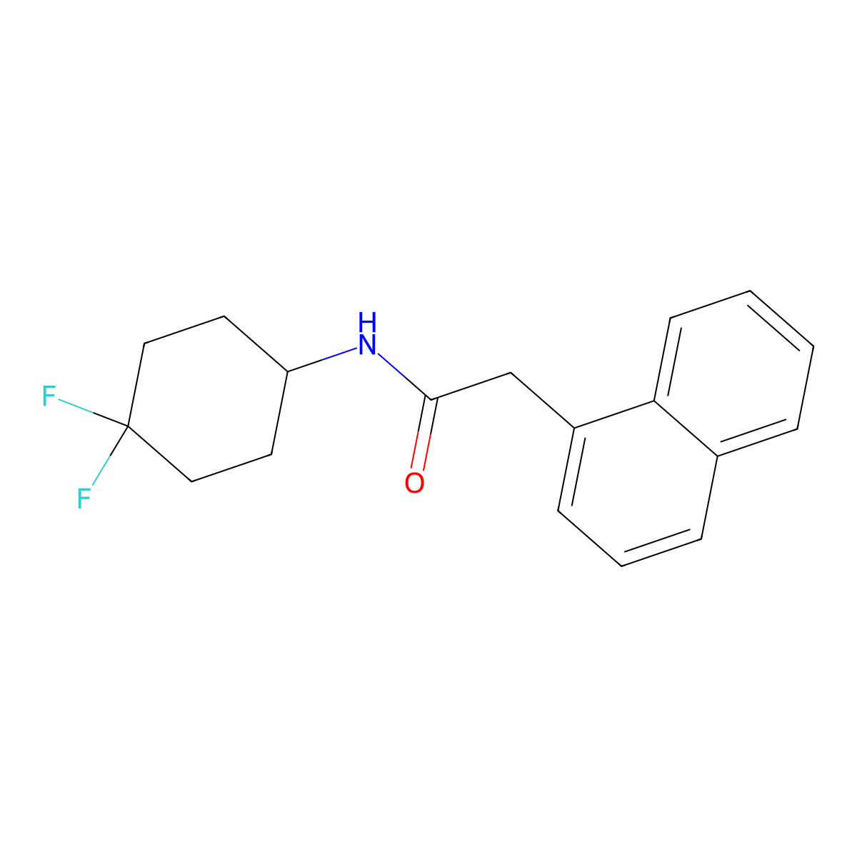 N-(4,4-difluorocyclohexyl)-2-(naphthalen-1-yl)acetamide molecular structure, CAS 2034515-38-1