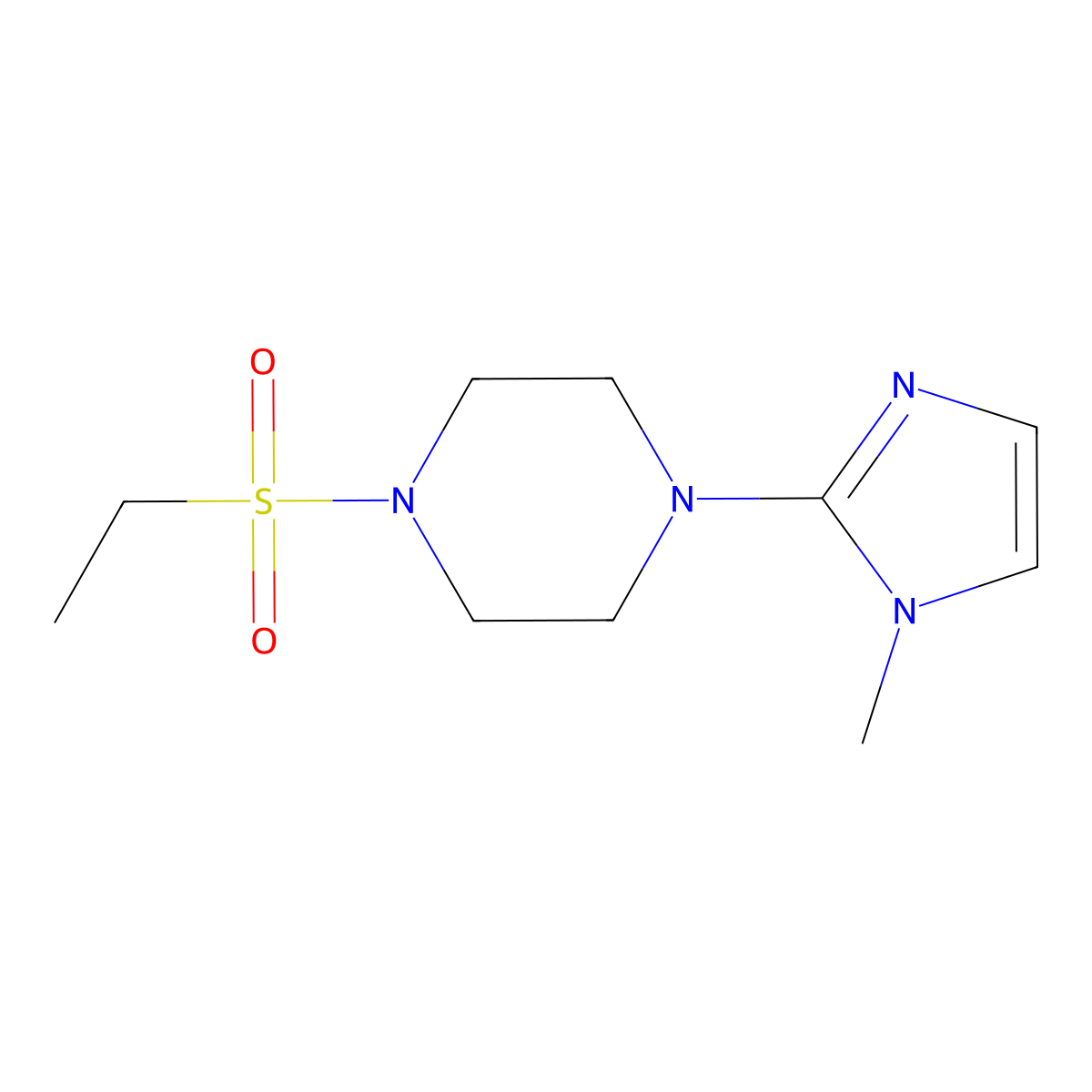 1-(ethylsulfonyl)-4-(1-methyl-1H-imidazol-2-yl)piperazine molecular structure, CAS 2034515-52-9