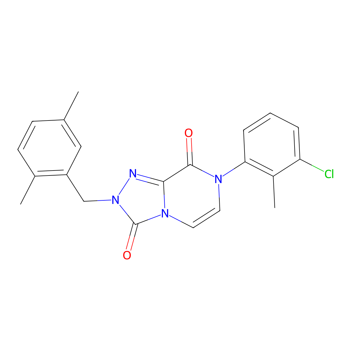 7-(3-chloro-2-methylphenyl)-2-(2,5-dimethylbenzyl)-[1,2,4]triazolo[4,3-a]pyrazine-3,8(2H,7H)-dione molecular structure, CAS 2034515-54-1