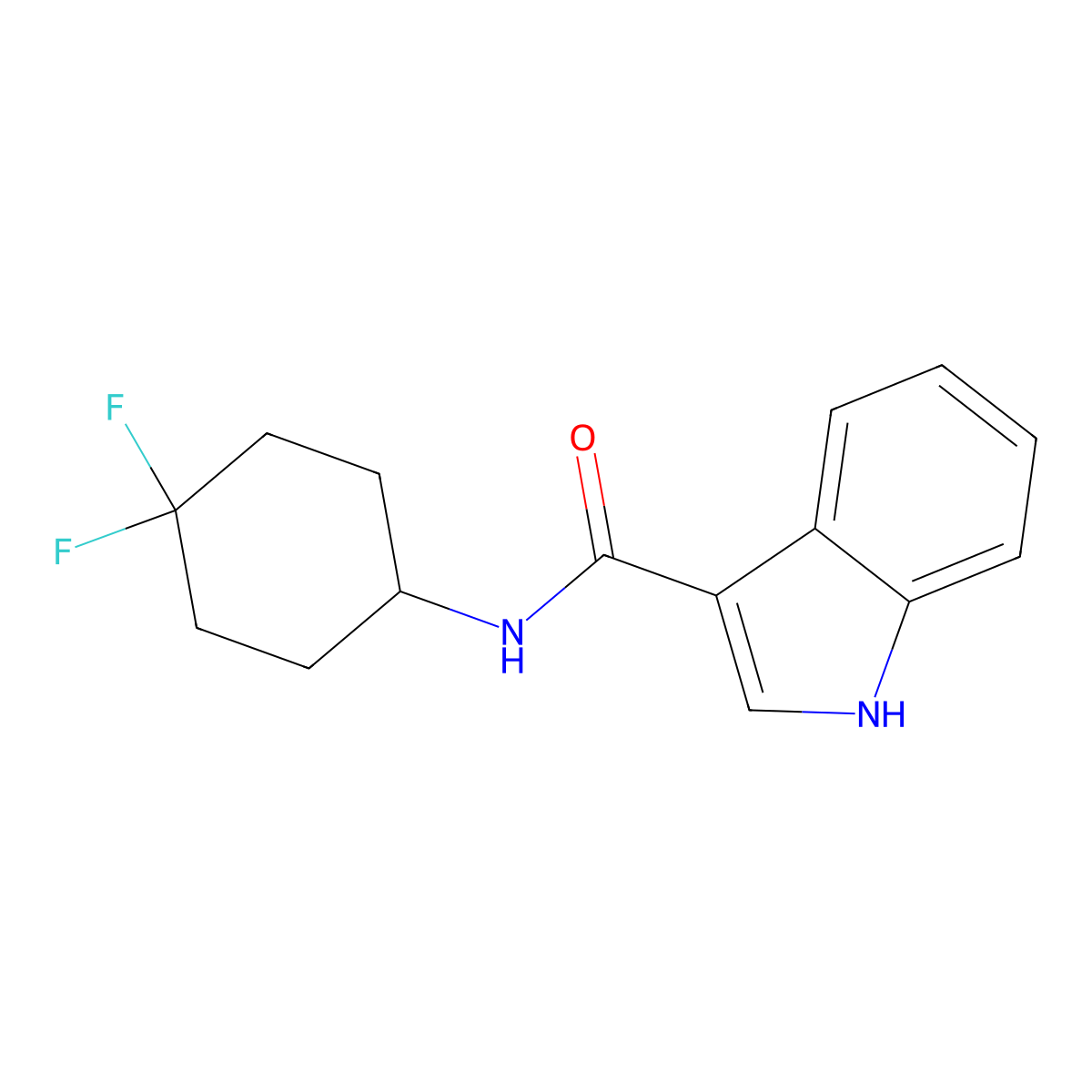 N-(4,4-difluorocyclohexyl)-1H-indole-3-carboxamide molecular structure, CAS 2034515-55-2