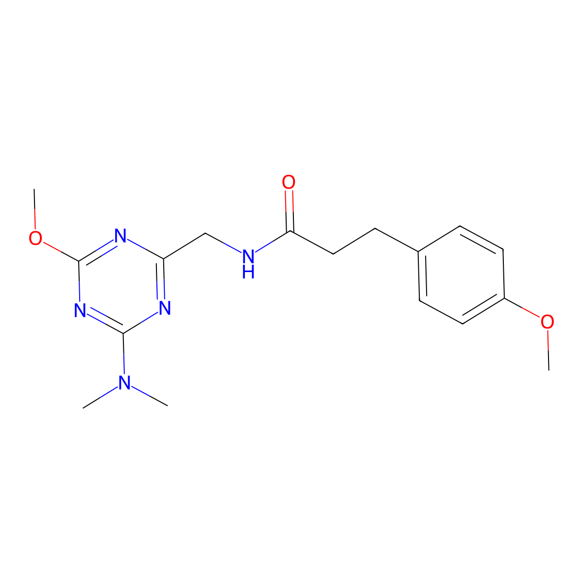 N-{[4-(dimethylamino)-6-methoxy-1,3,5-triazin-2-yl]methyl}-3-(4-methoxyphenyl)propanamide molecular structure, CAS 2034515-58-5