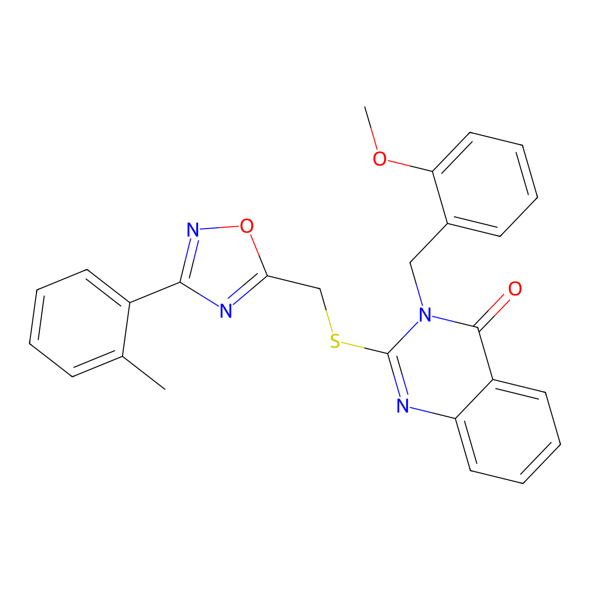 3-(2-methoxybenzyl)-2-(((3-(o-tolyl)-1,2,4-oxadiazol-5-yl)methyl)thio)quinazolin-4(3H)-one molecular structure, CAS 2034515-59-6