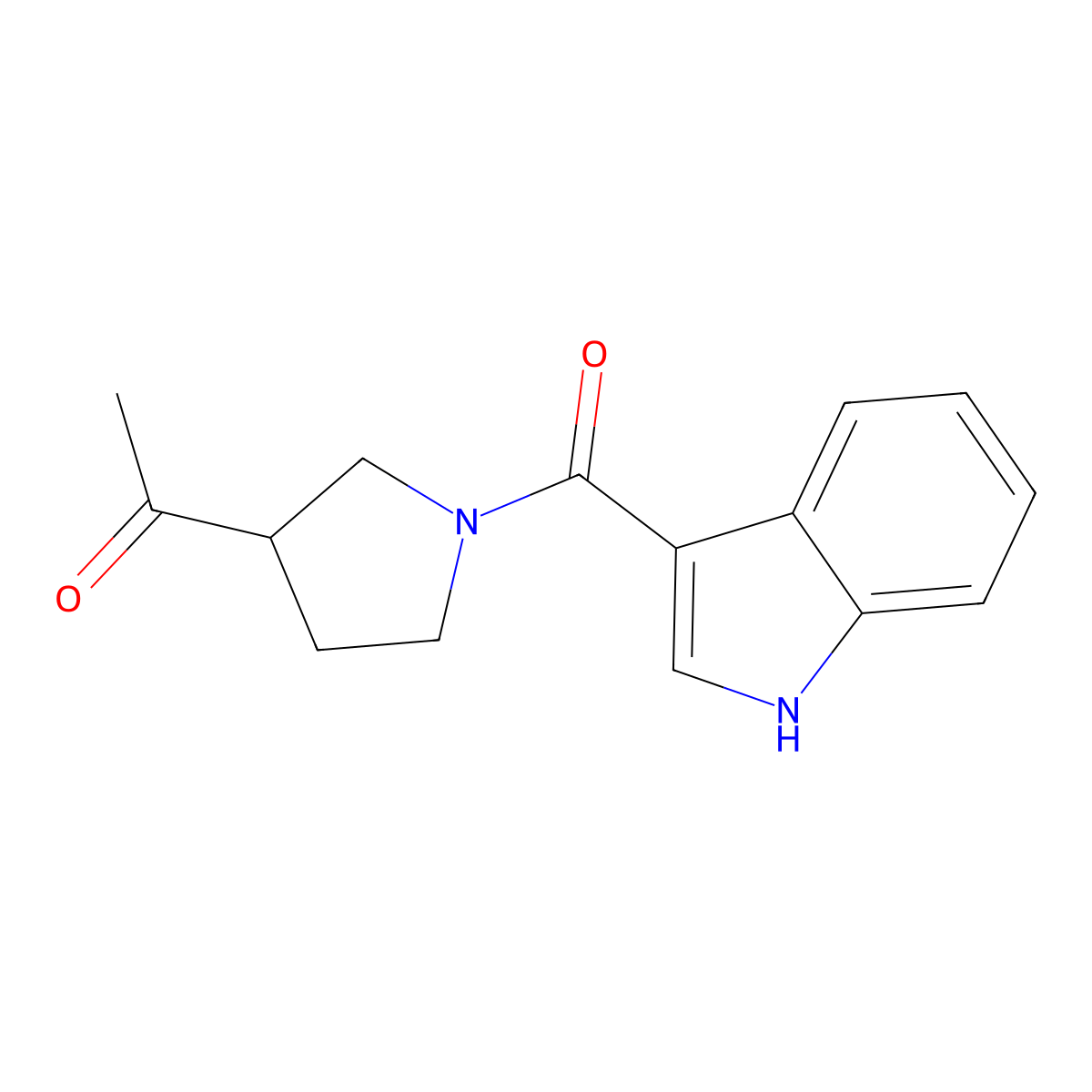1-(1-(1H-indole-3-carbonyl)pyrrolidin-3-yl)ethanone molecular structure, CAS 2034515-63-2