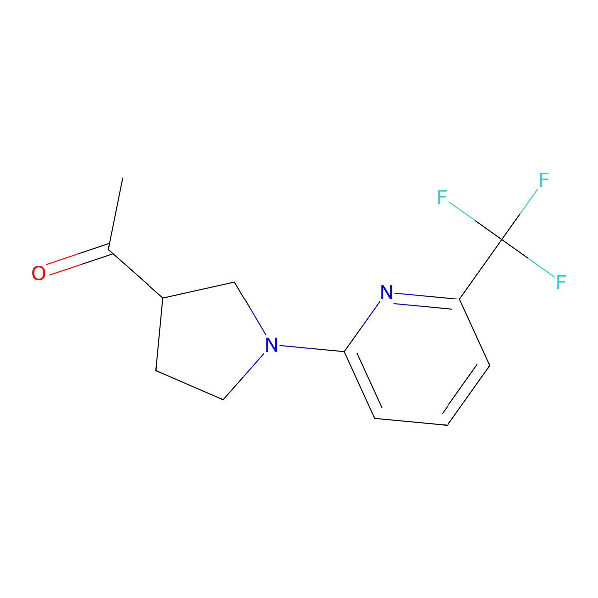 1-(1-(6-(Trifluoromethyl)pyridin-2-yl)pyrrolidin-3-yl)ethanone molecular structure, CAS 2034515-73-4