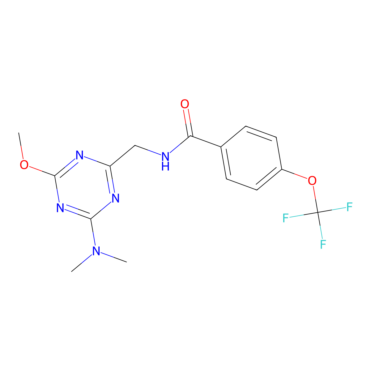 N-{[4-(dimethylamino)-6-methoxy-1,3,5-triazin-2-yl]methyl}-4-(trifluoromethoxy)benzamide molecular structure, CAS 2034515-75-6