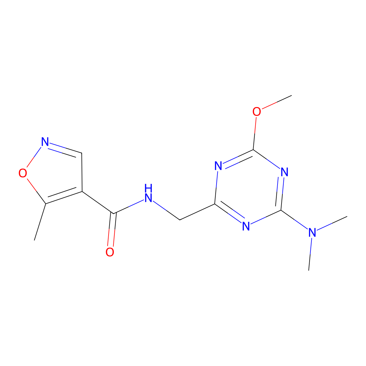 N-((4-(dimethylamino)-6-methoxy-1,3,5-triazin-2-yl)methyl)-5-methylisoxazole-4-carboxamide molecular structure, CAS 2034515-77-8