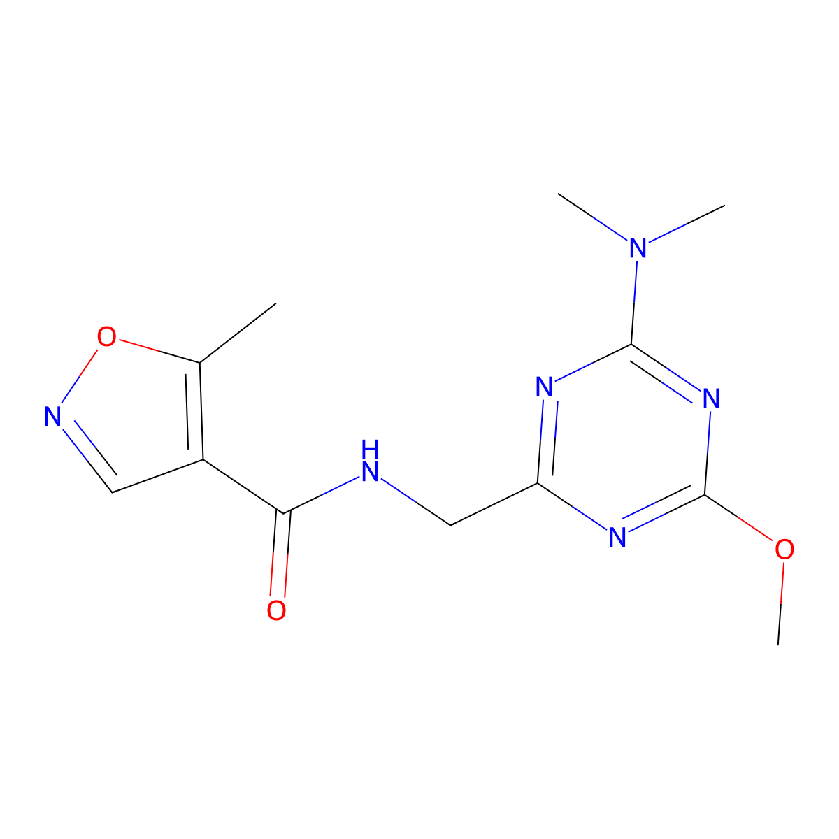 N-((4-(dimethylamino)-6-methoxy-1,3,5-triazin-2-yl)methyl)-5-methylisoxazole-4-carboxamide molecular structure, CAS 2034515-77-8