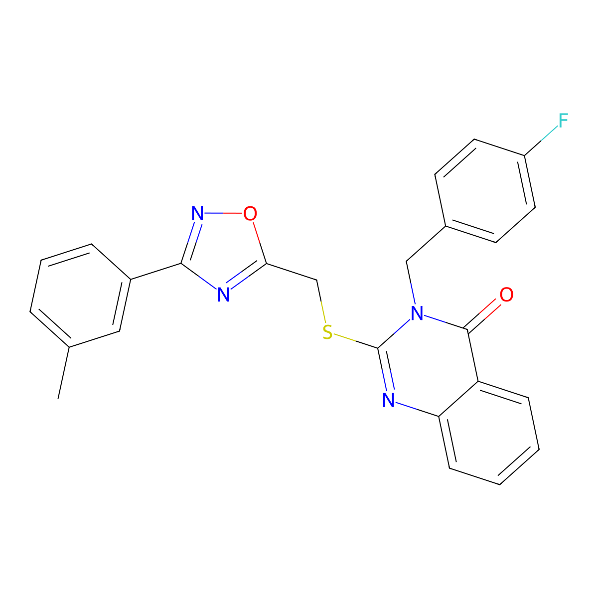 3-(4-fluorobenzyl)-2-(((3-(m-tolyl)-1,2,4-oxadiazol-5-yl)methyl)thio)quinazolin-4(3H)-one molecular structure, CAS 2034515-78-9