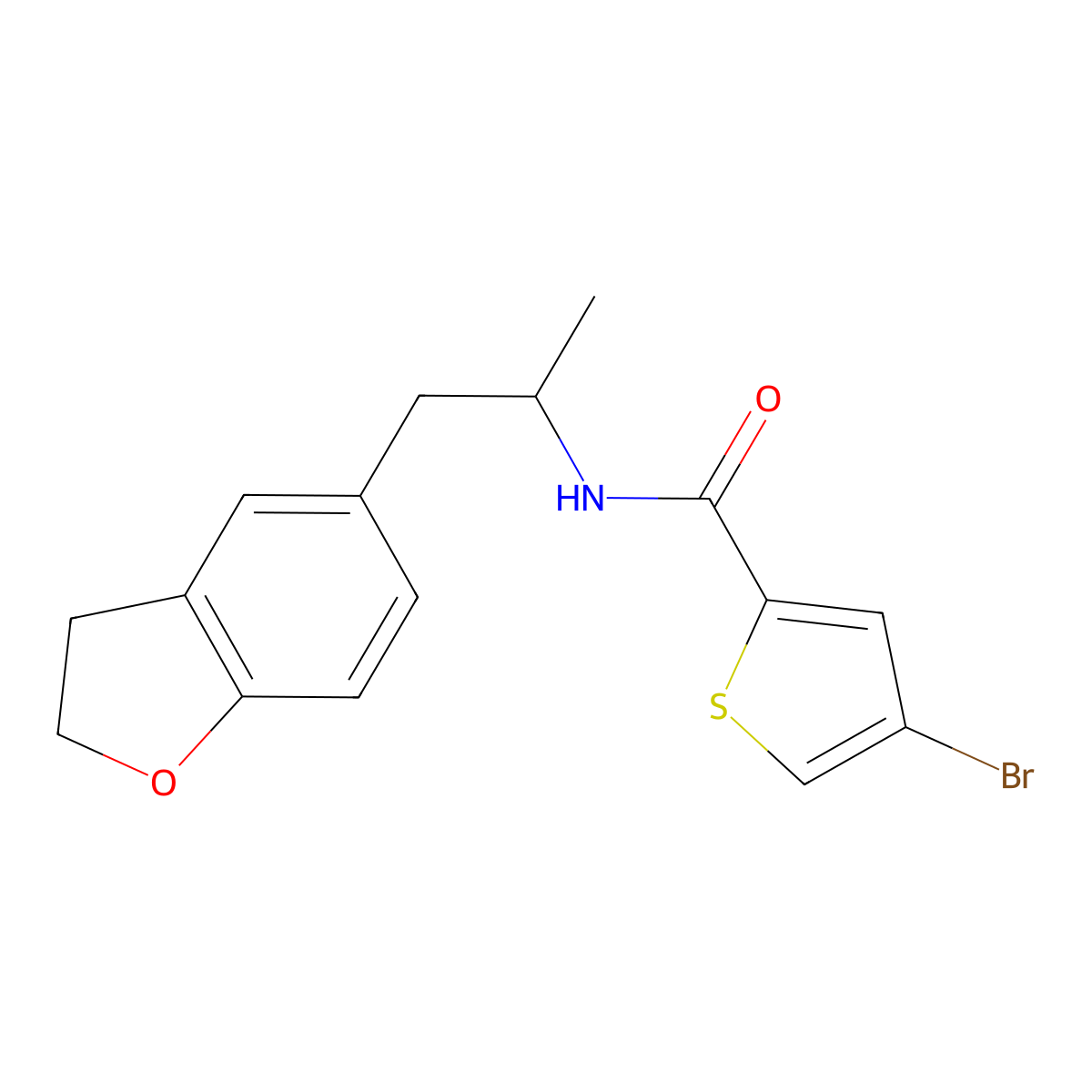 4-bromo-N-(1-(2,3-dihydrobenzofuran-5-yl)propan-2-yl)thiophene-2-carboxamide molecular structure, CAS 2034515-79-0