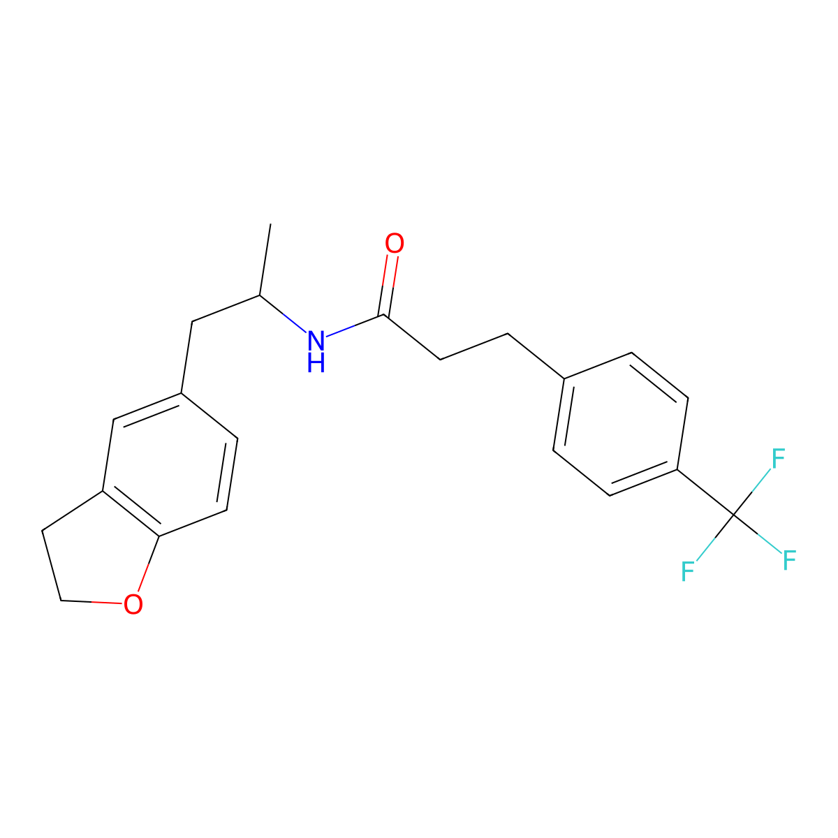 N-(1-(2,3-dihydrobenzofuran-5-yl)propan-2-yl)-3-(4-(trifluoromethyl)phenyl)propanamide molecular structure, CAS 2034515-85-8