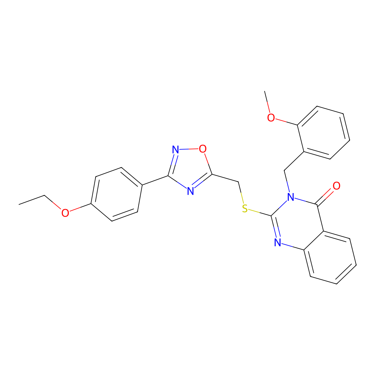 2-(((3-(4-ethoxyphenyl)-1,2,4-oxadiazol-5-yl)methyl)thio)-3-(2-methoxybenzyl)quinazolin-4(3H)-one molecular structure, CAS 2034515-91-6