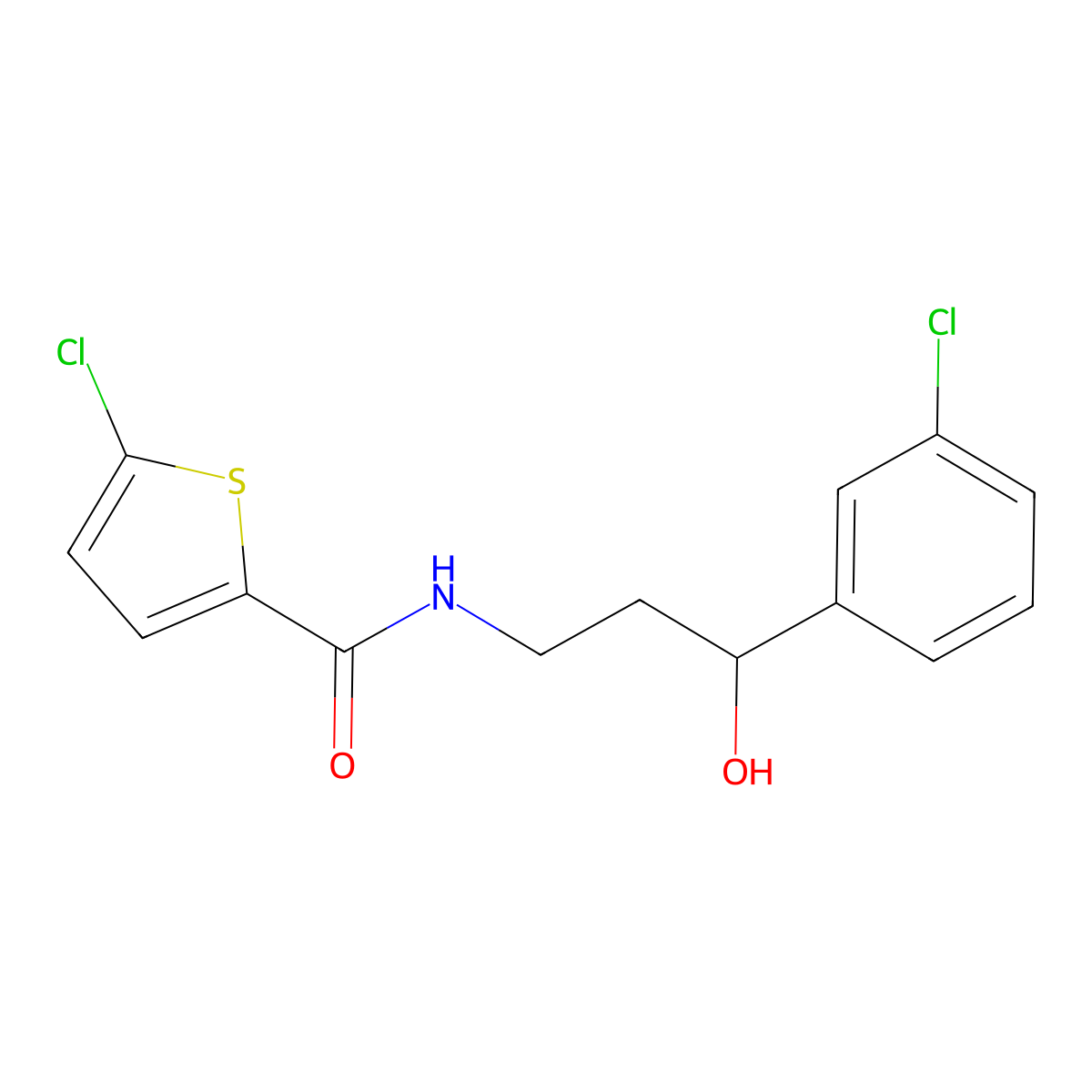 5-chloro-N-[3-(3-chlorophenyl)-3-hydroxypropyl]thiophene-2-carboxamide molecular structure, CAS 2034515-95-0