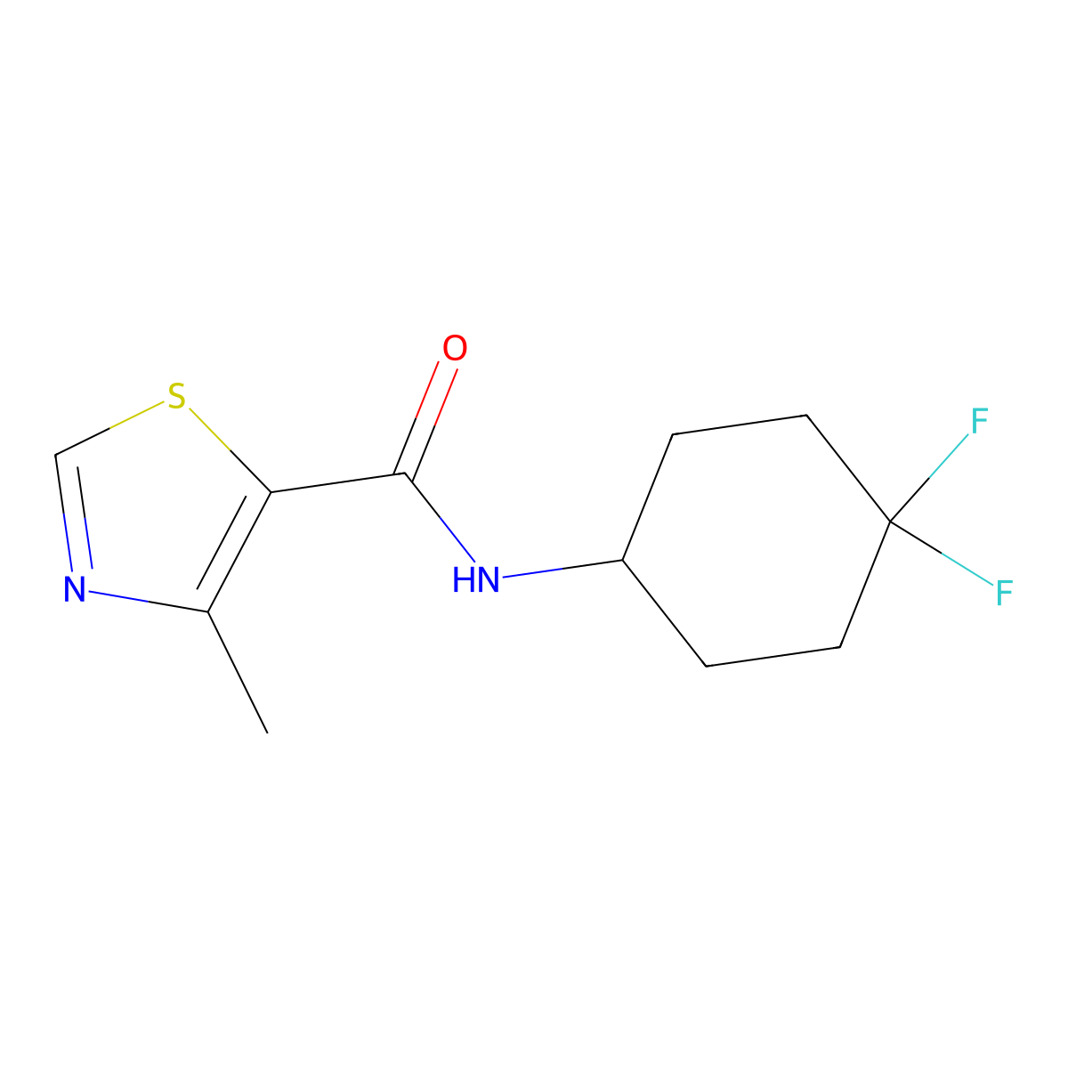 N-(4,4-difluorocyclohexyl)-4-methylthiazole-5-carboxamide molecular structure, CAS 2034515-98-3
