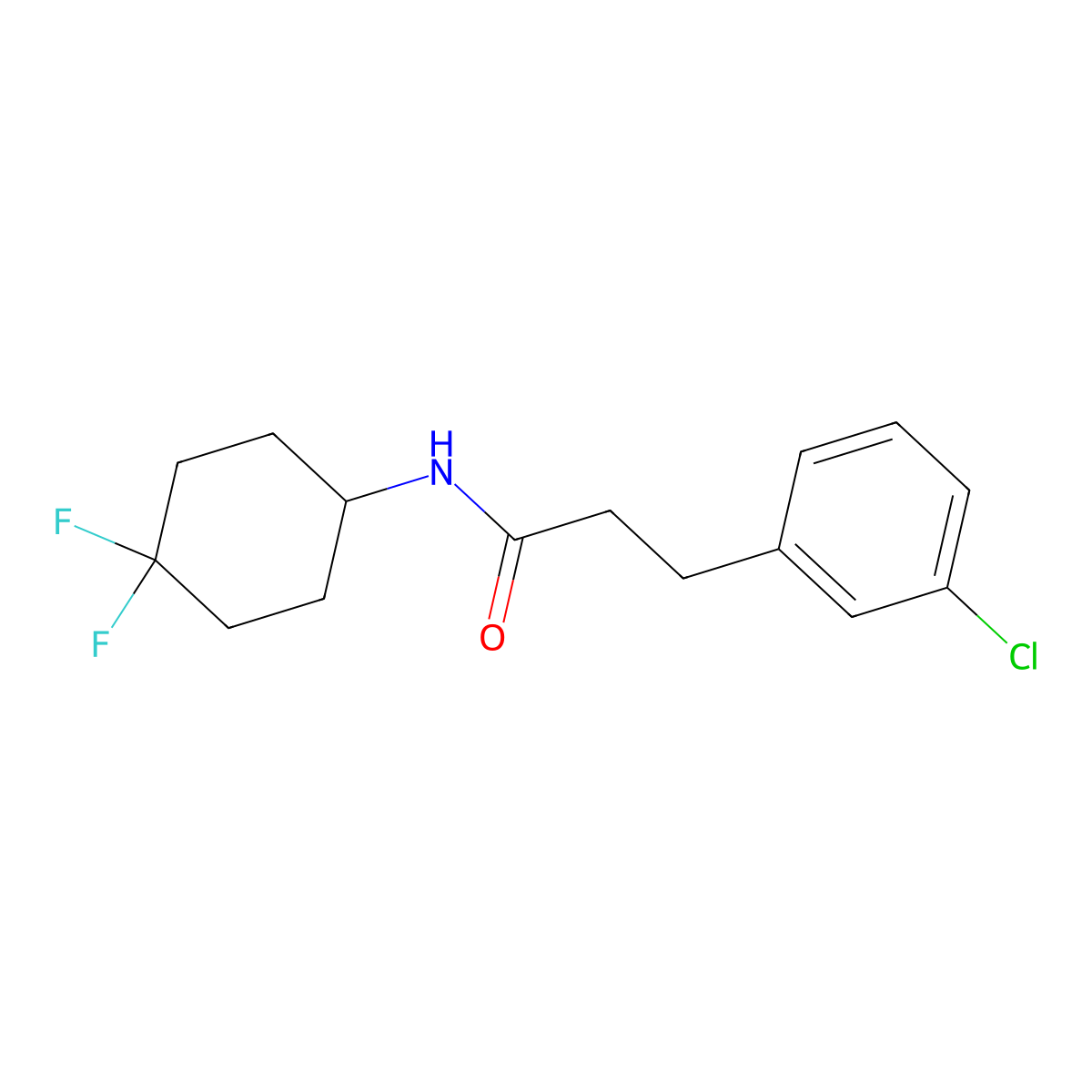 3-(3-chlorophenyl)-N-(4,4-difluorocyclohexyl)propanamide molecular structure, CAS 2034516-04-4
