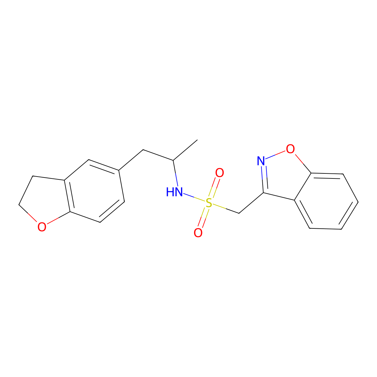 1-(benzo[d]isoxazol-3-yl)-N-(1-(2,3-dihydrobenzofuran-5-yl)propan-2-yl)methanesulfonamide molecular structure, CAS 2034516-09-9