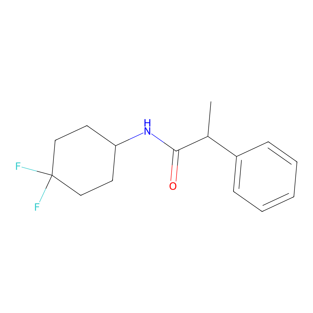 N-(4,4-difluorocyclohexyl)-2-phenylpropanamide molecular structure, CAS 2034516-12-4