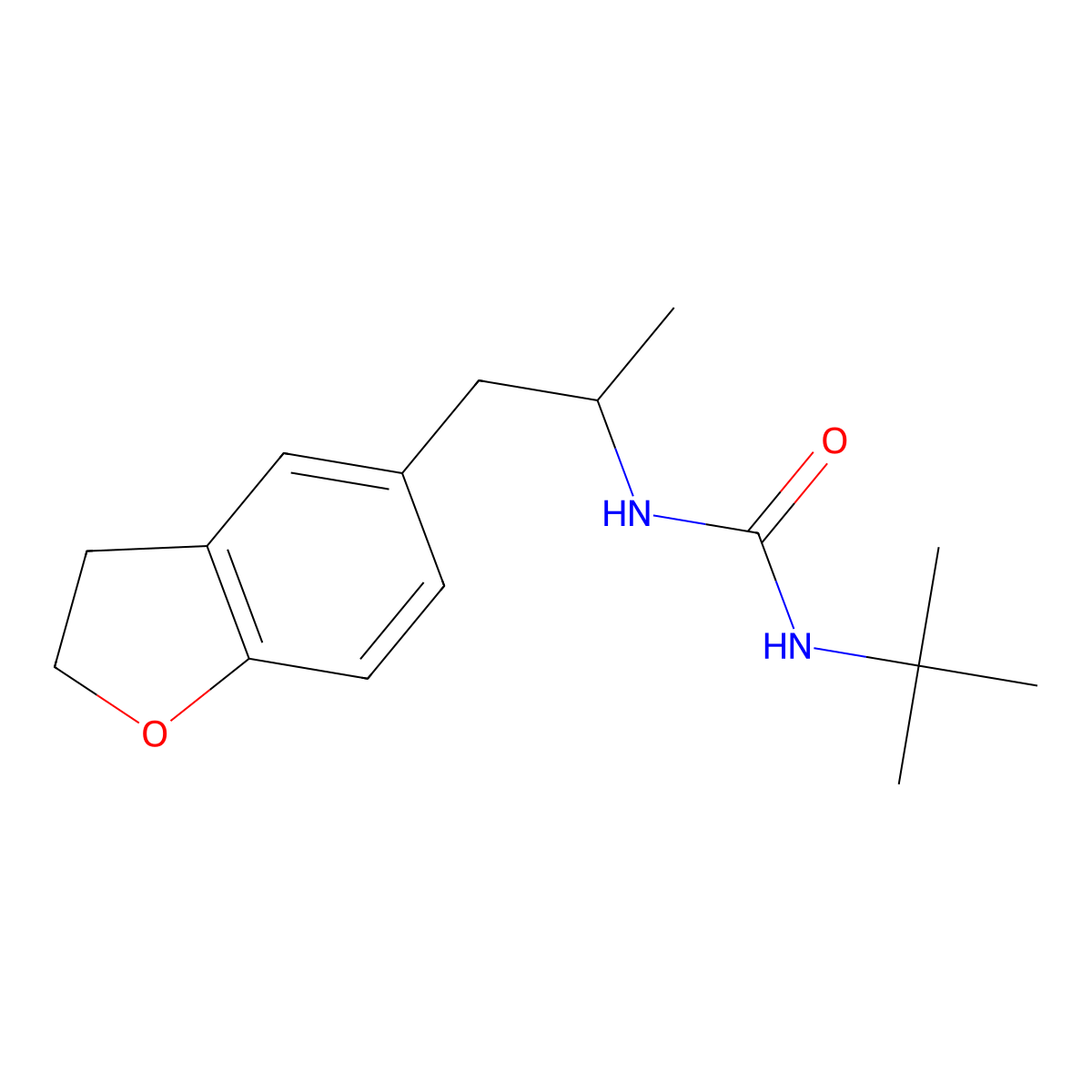 1-(Tert-butyl)-3-(1-(2,3-dihydrobenzofuran-5-yl)propan-2-yl)urea molecular structure, CAS 2034516-16-8