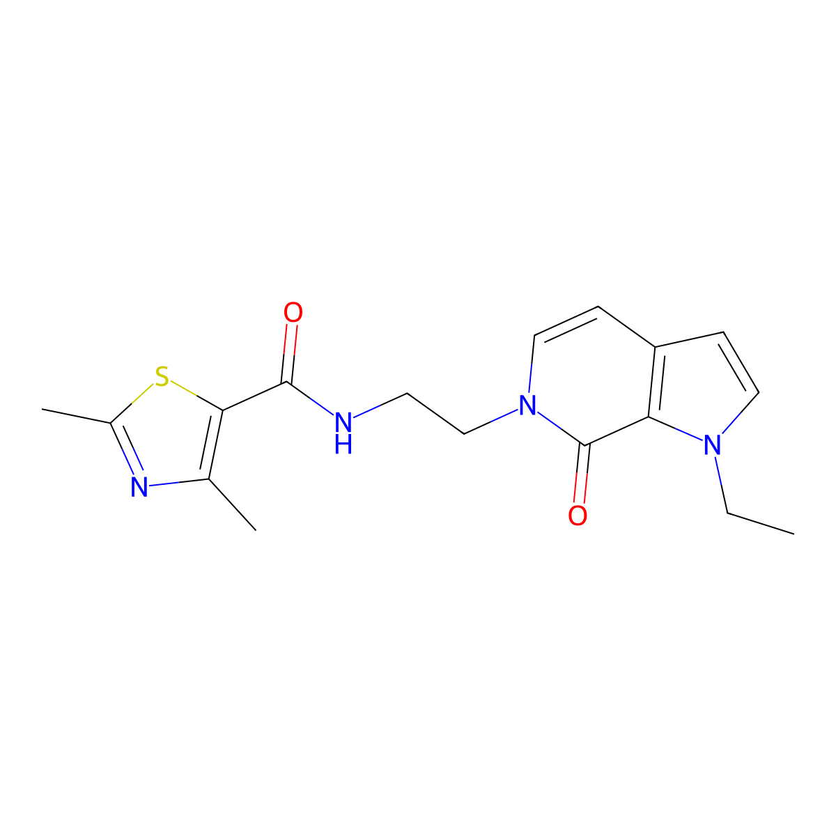 N-(2-(1-ethyl-7-oxo-1H-pyrrolo[2,3-c]pyridin-6(7H)-yl)ethyl)-2,4-dimethylthiazole-5-carboxamide molecular structure, CAS 2034516-20-4
