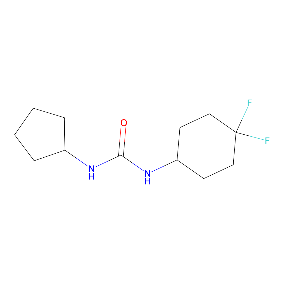 1-Cyclopentyl-3-(4,4-difluorocyclohexyl)urea molecular structure, CAS 2034516-21-5