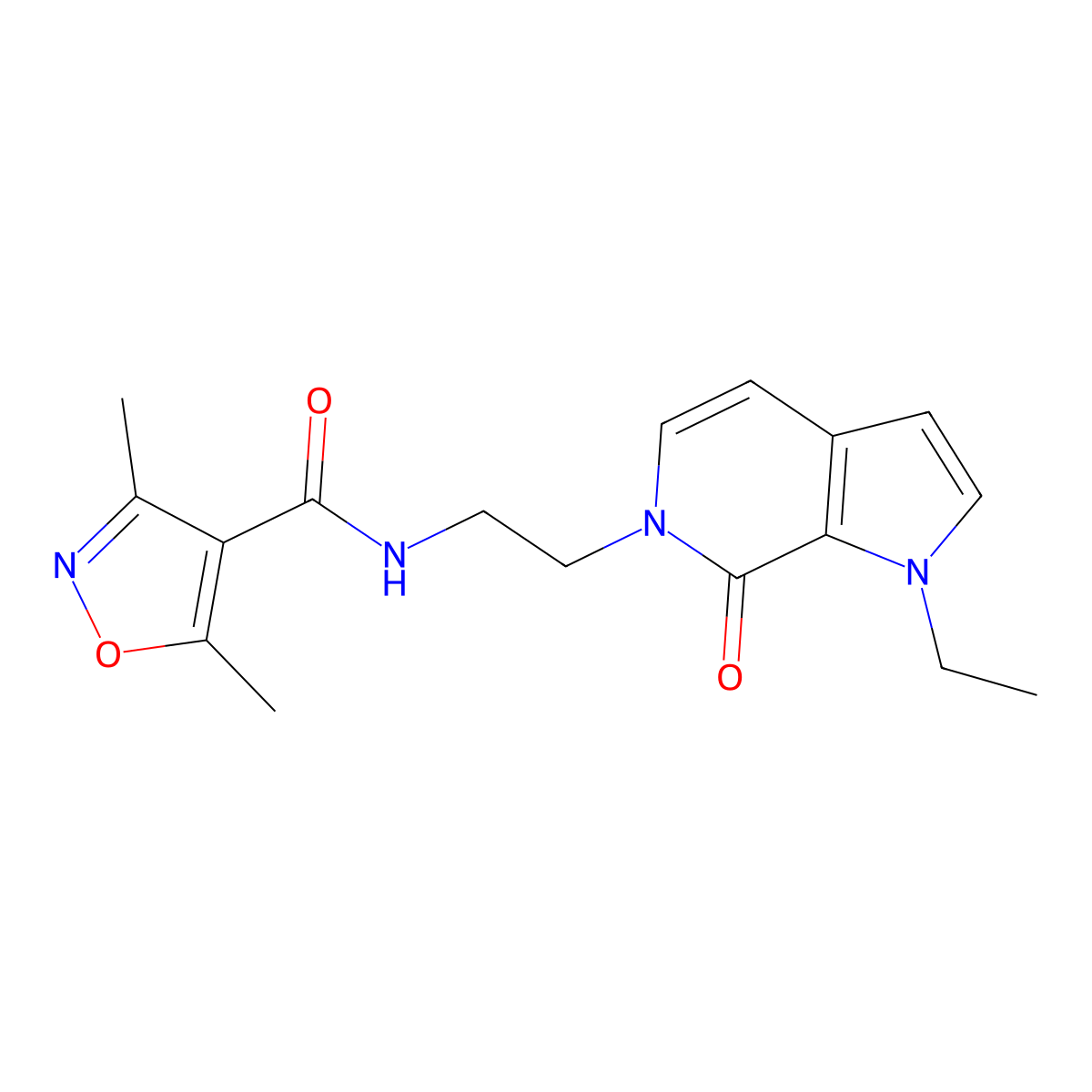 N-(2-(1-ethyl-7-oxo-1H-pyrrolo[2,3-c]pyridin-6(7H)-yl)ethyl)-3,5-dimethylisoxazole-4-carboxamide molecular structure, CAS 2034516-35-1