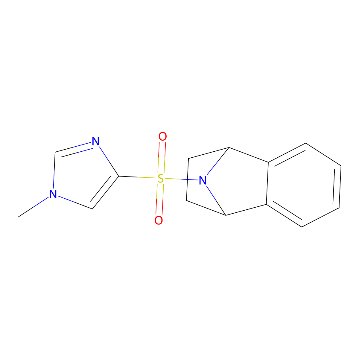 9-((1-methyl-1H-imidazol-4-yl)sulfonyl)-1,2,3,4-tetrahydro-1,4-epiminonaphthalene molecular structure, CAS 2034516-38-4