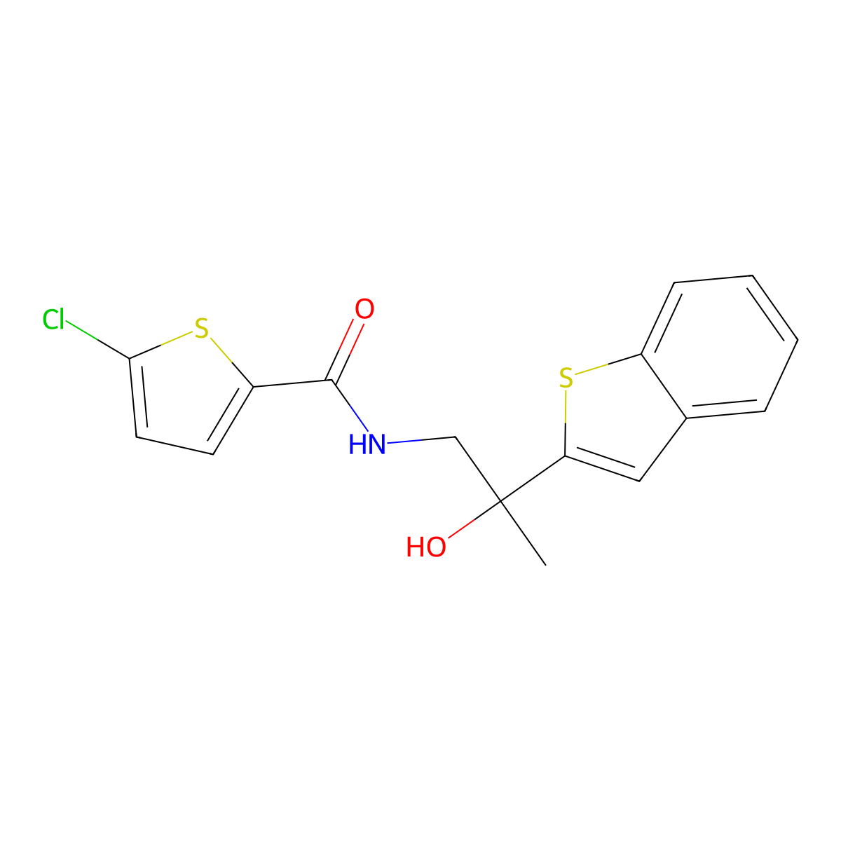 N-(2-(benzo[b]thiophen-2-yl)-2-hydroxypropyl)-5-chlorothiophene-2-carboxamide molecular structure, CAS 2034516-46-4