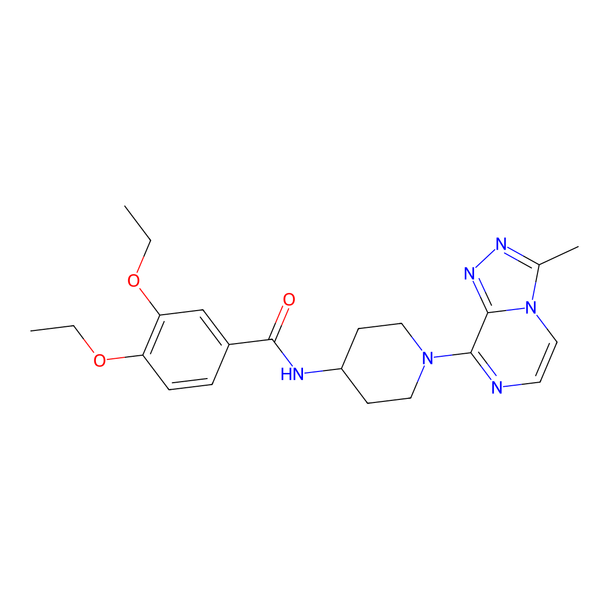 3,4-diethoxy-N-(1-{3-methyl-[1,2,4]triazolo[4,3-a]pyrazin-8-yl}piperidin-4-yl)benzamide molecular structure, CAS 2034516-50-0