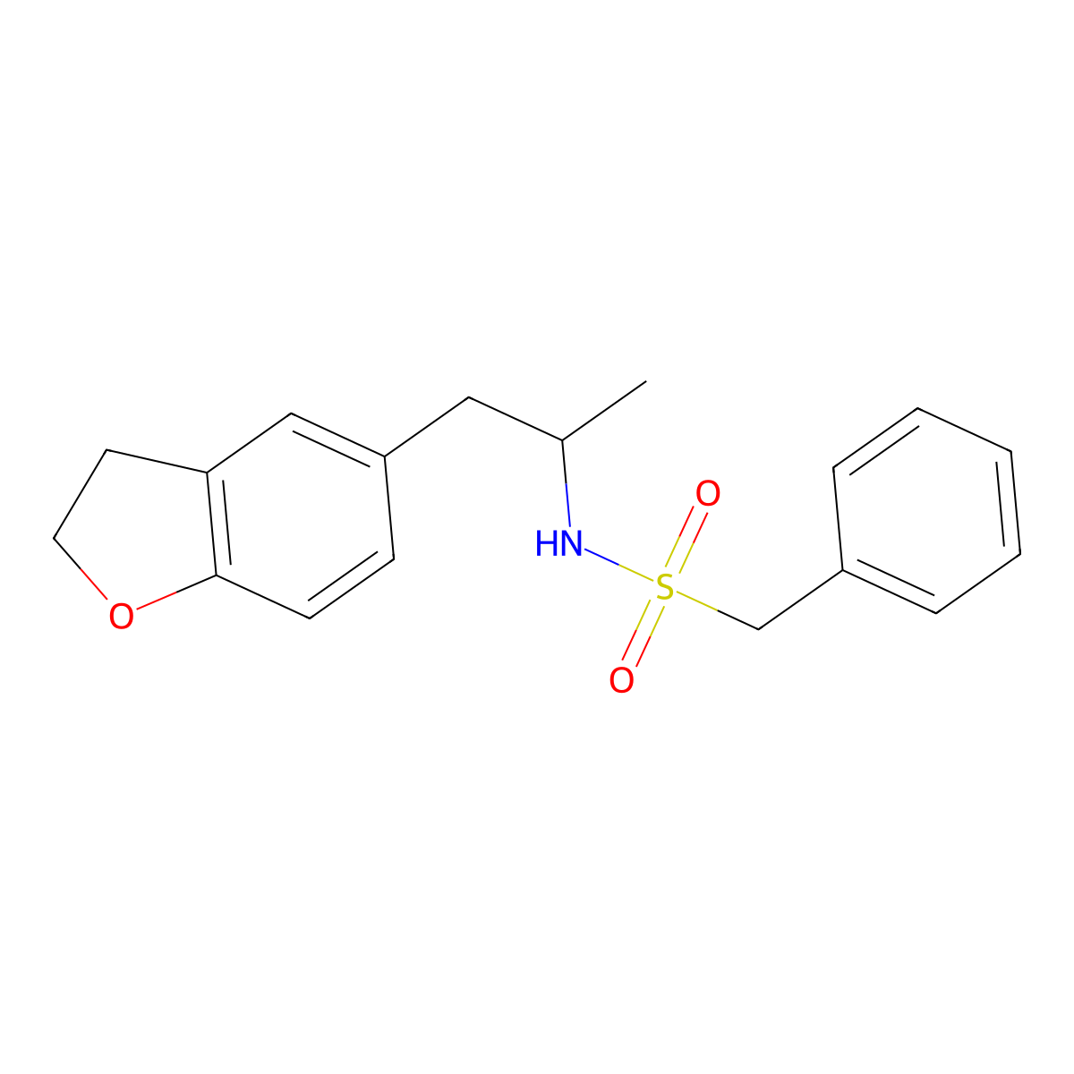 N-(1-(2,3-dihydrobenzofuran-5-yl)propan-2-yl)-1-phenylmethanesulfonamide molecular structure, CAS 2034516-63-5