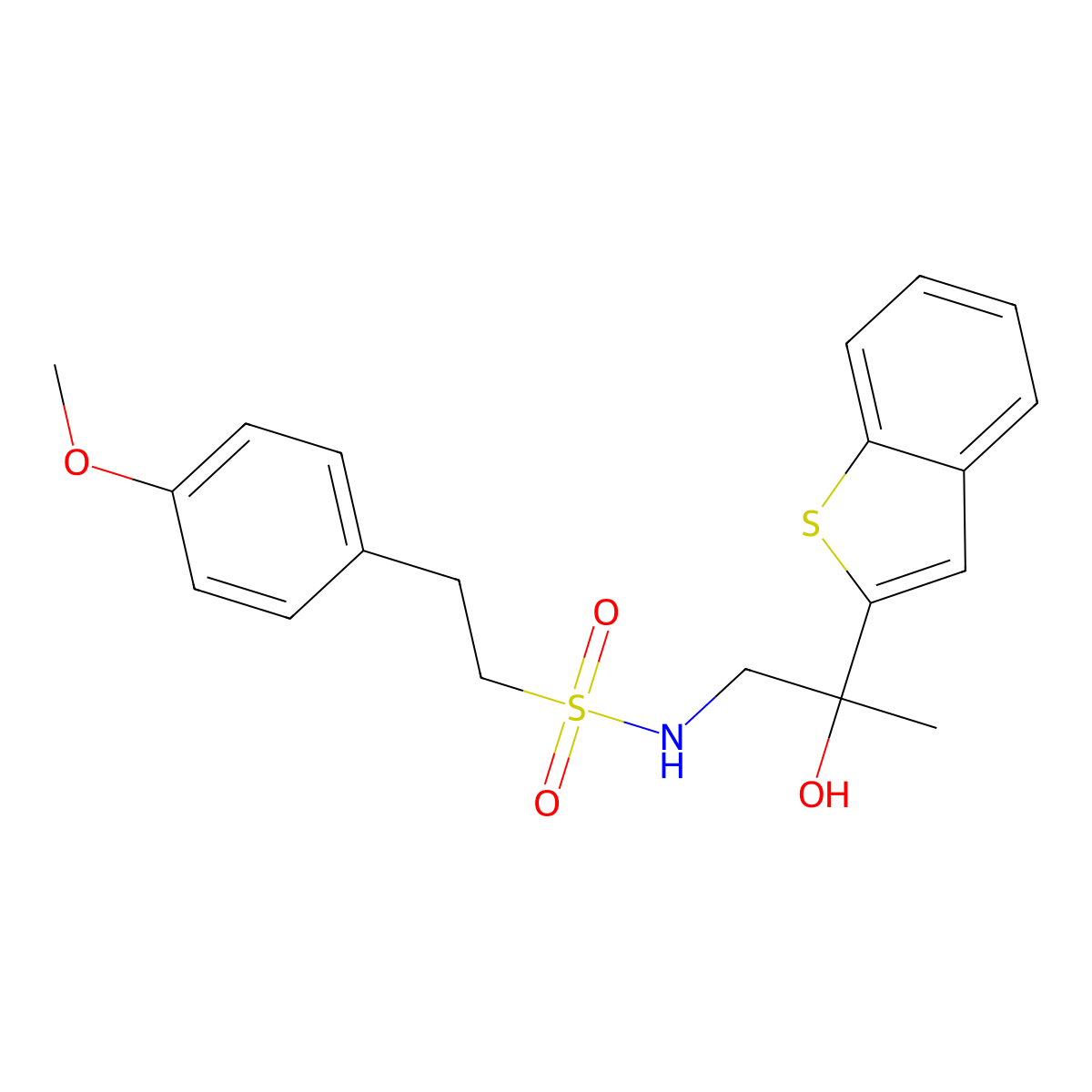 N-(2-(benzo[b]thiophen-2-yl)-2-hydroxypropyl)-2-(4-methoxyphenyl)ethanesulfonamide molecular structure, CAS 2034516-69-1
