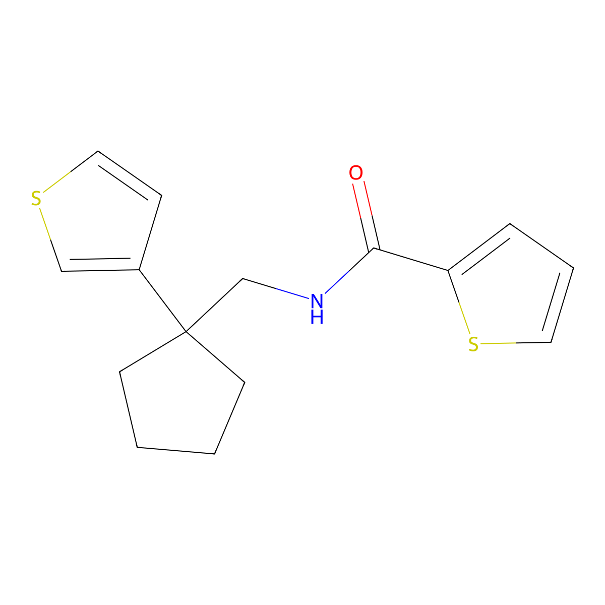 N-((1-(thiophen-3-yl)cyclopentyl)methyl)thiophene-2-carboxamide molecular structure, CAS 2034516-87-3