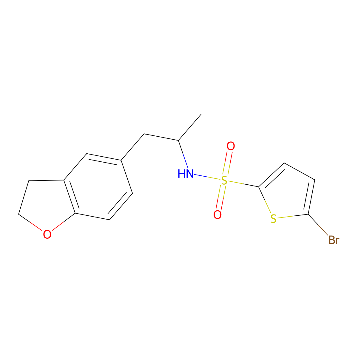 5-bromo-N-(1-(2,3-dihydrobenzofuran-5-yl)propan-2-yl)thiophene-2-sulfonamide molecular structure, CAS 2034516-88-4
