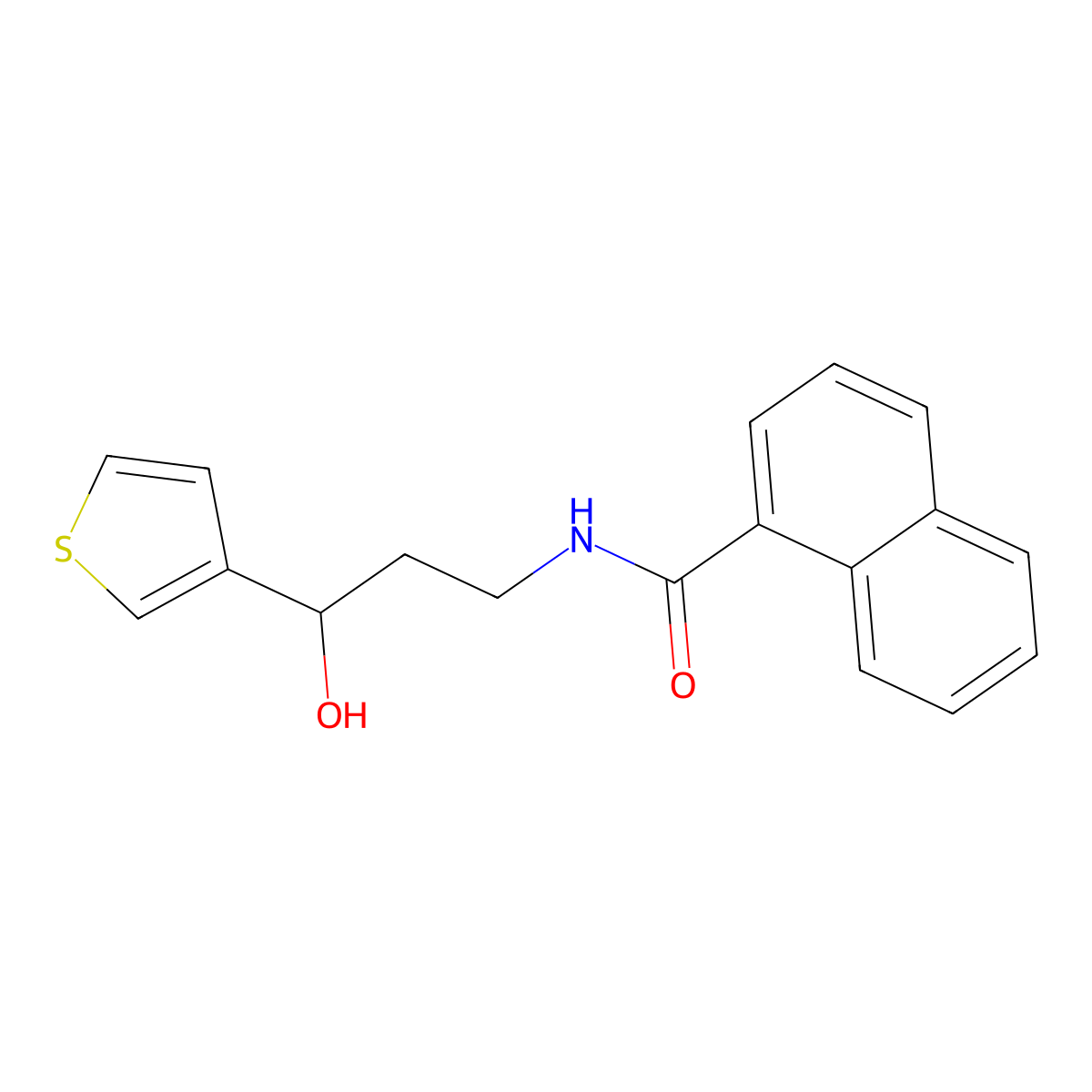N-(3-hydroxy-3-(thiophen-3-yl)propyl)-1-naphthamide molecular structure, CAS 2034516-92-0