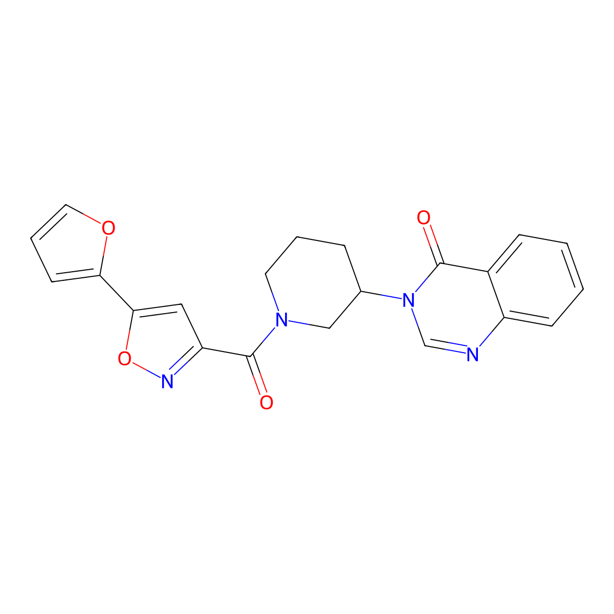 3-(1-(5-(furan-2-yl)isoxazole-3-carbonyl)piperidin-3-yl)quinazolin-4(3H)-one molecular structure, CAS 2034516-98-6