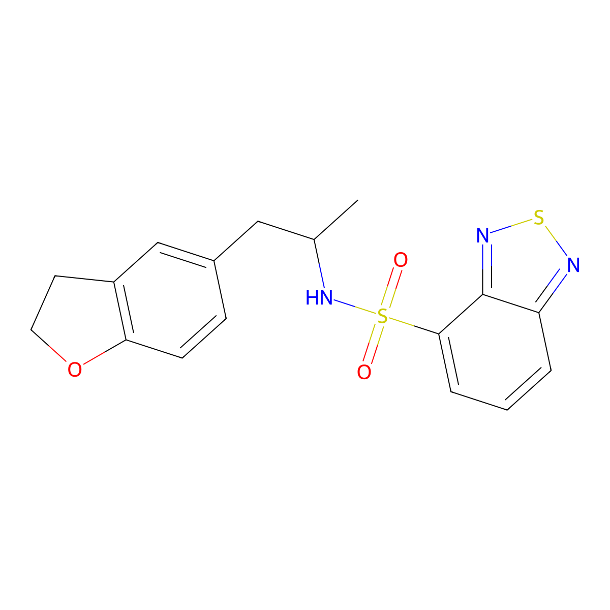 N-(1-(2,3-dihydrobenzofuran-5-yl)propan-2-yl)benzo[c][1,2,5]thiadiazole-4-sulfonamide molecular structure, CAS 2034516-99-7