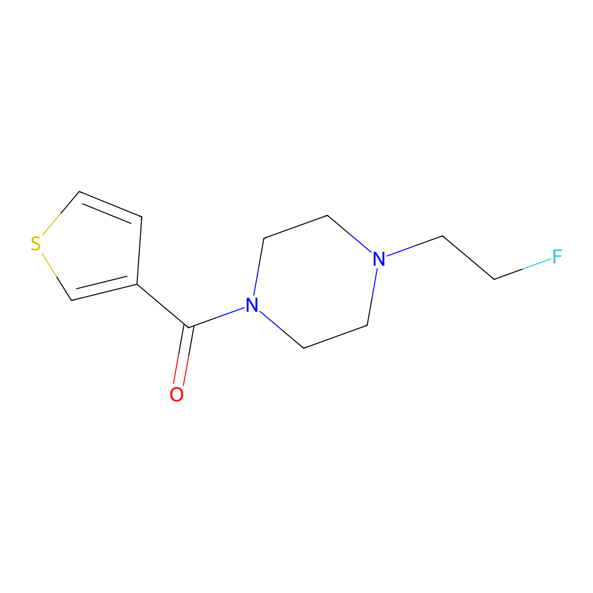 (4-(2-Fluoroethyl)piperazin-1-yl)(thiophen-3-yl)methanone molecular structure, CAS 2034517-09-2