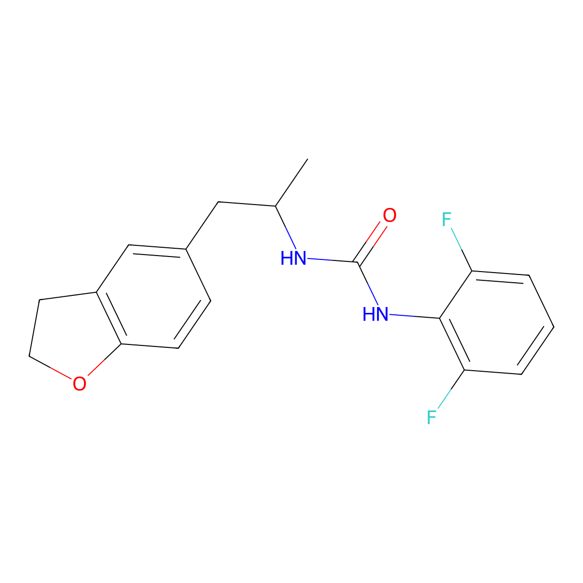 1-(2,6-Difluorophenyl)-3-(1-(2,3-dihydrobenzofuran-5-yl)propan-2-yl)urea molecular structure, CAS 2034517-18-3