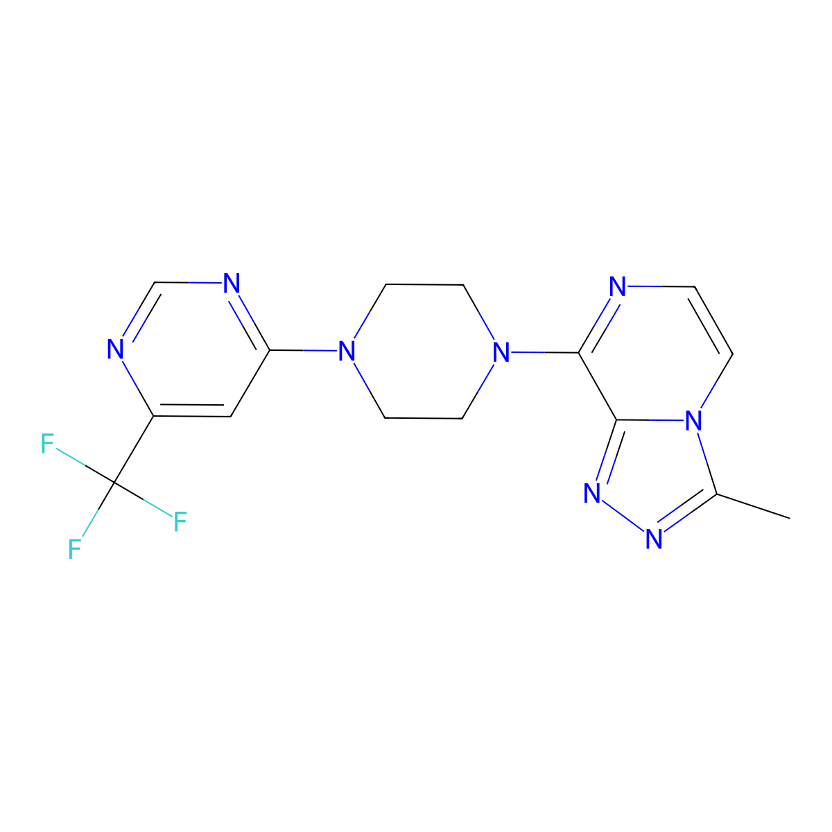 4-(4-{3-Methyl-[1,2,4]triazolo[4,3-a]pyrazin-8-yl}piperazin-1-yl)-6-(trifluoromethyl)pyrimidine molecular structure, CAS 2034517-30-9
