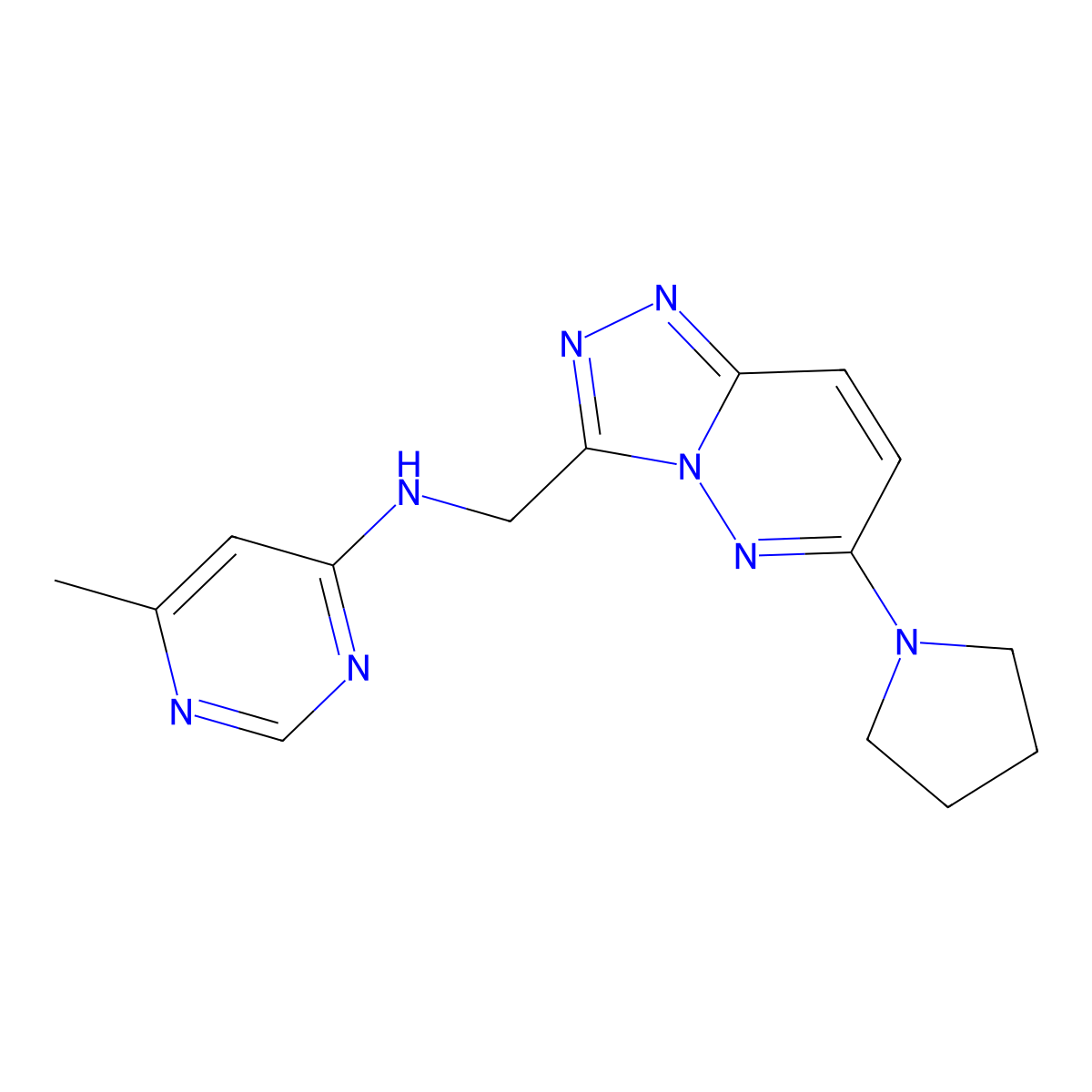 6-methyl-N-{[6-(pyrrolidin-1-yl)-[1,2,4]triazolo[4,3-b]pyridazin-3-yl]methyl}pyrimidin-4-amine molecular structure, CAS 2034517-39-8