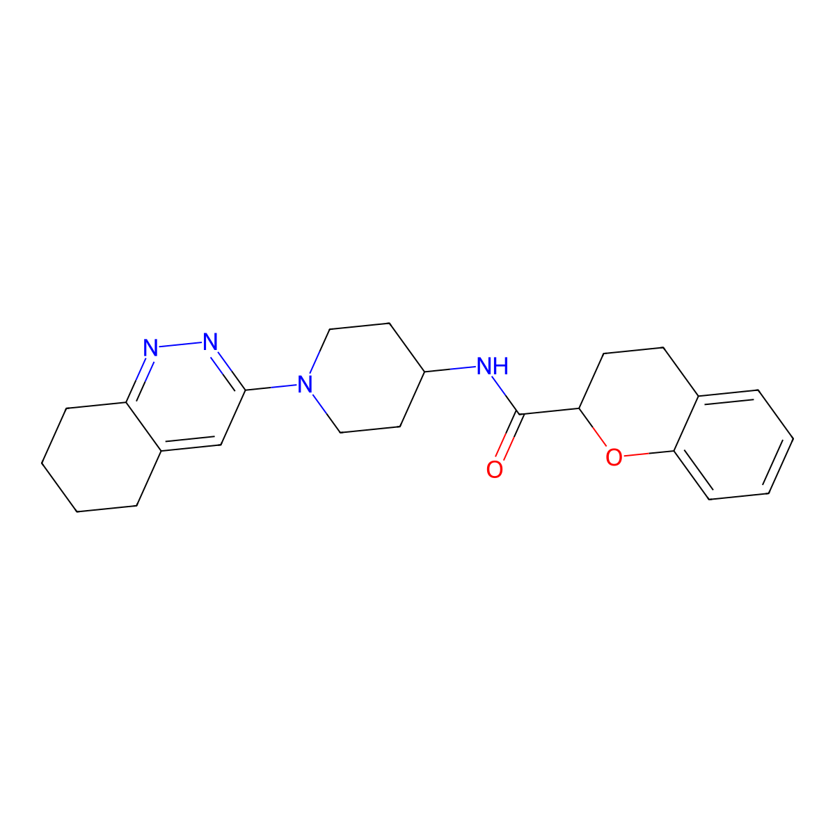 N-(1-(5,6,7,8-tetrahydrocinnolin-3-yl)piperidin-4-yl)chroman-2-carboxamide molecular structure, CAS 2034517-59-2