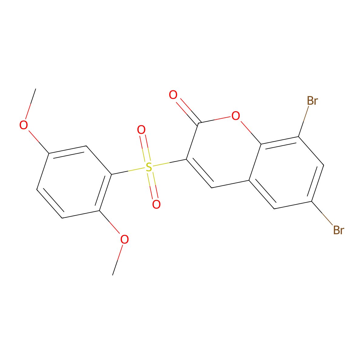 6,8-dibromo-3-((2,5-dimethoxyphenyl)sulfonyl)-2H-chromen-2-one molecular structure, CAS 2034517-62-7