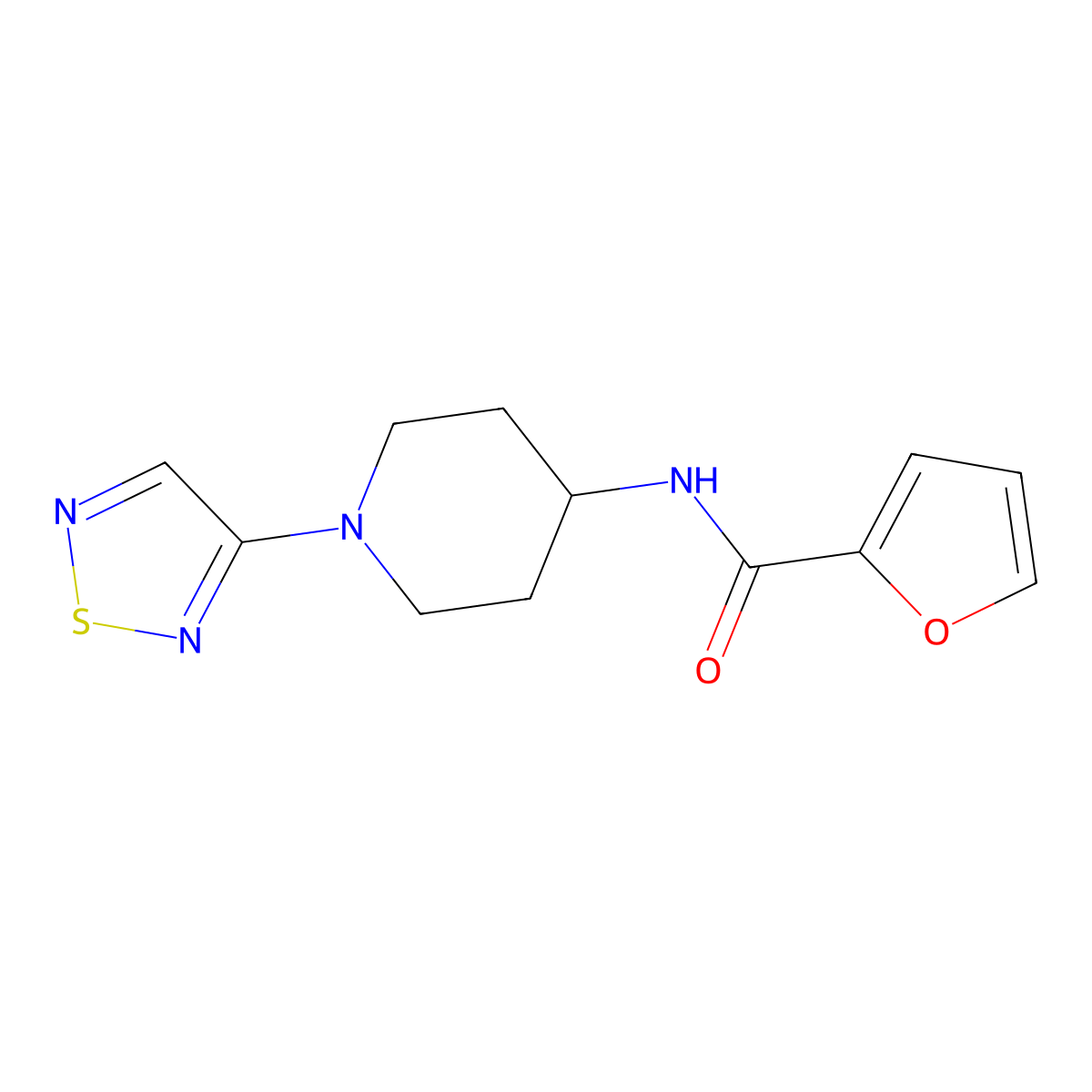 N-[1-(1,2,5-thiadiazol-3-yl)piperidin-4-yl]furan-2-carboxamide molecular structure, CAS 2034517-72-9