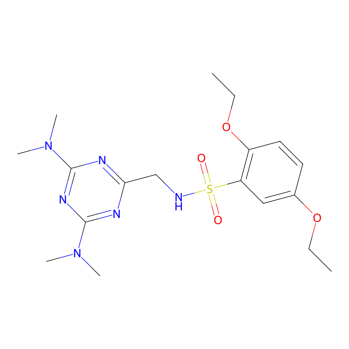 N-{[4,6-bis(dimethylamino)-1,3,5-triazin-2-yl]methyl}-2,5-diethoxybenzene-1-sulfonamide molecular structure, CAS 2034517-78-5