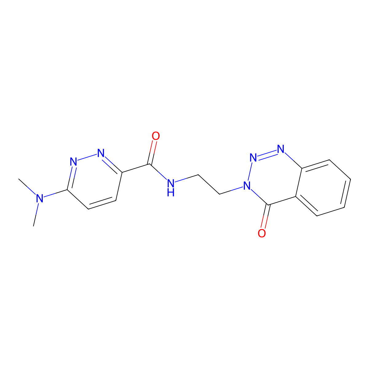 6-(dimethylamino)-N-[2-(4-oxo-3,4-dihydro-1,2,3-benzotriazin-3-yl)ethyl]pyridazine-3-carboxamide molecular structure, CAS 2034517-93-4
