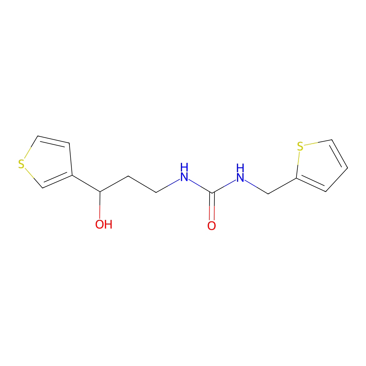1-(3-Hydroxy-3-(thiophen-3-yl)propyl)-3-(thiophen-2-ylmethyl)urea molecular structure, CAS 2034517-97-8